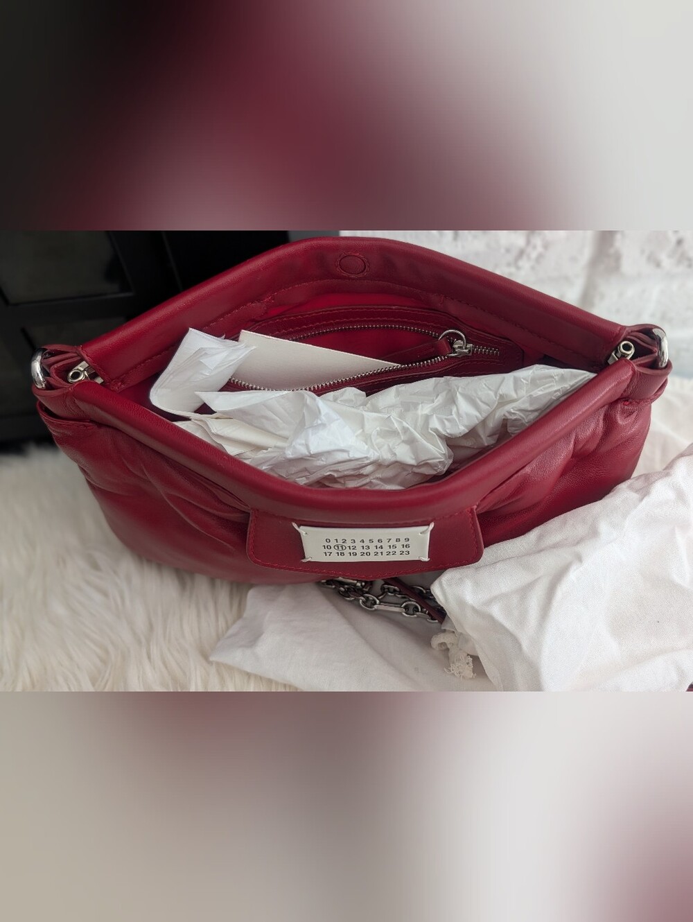 Maison Margiela Glam Slam Red Leather Chain Bag — Excellent ConditionDescripti - Picture 3 of 5